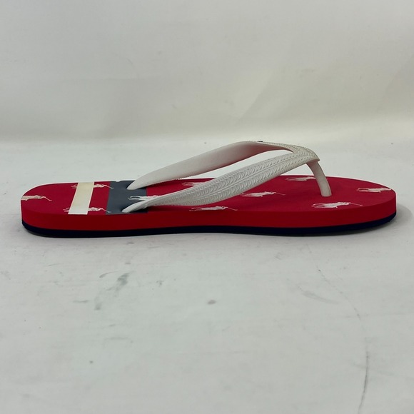 Polo Ralph Lauren Unisex Junior Flip Flop Red/ White Pony Logo US Size 6 VTG NEW - Picture 6 of 14